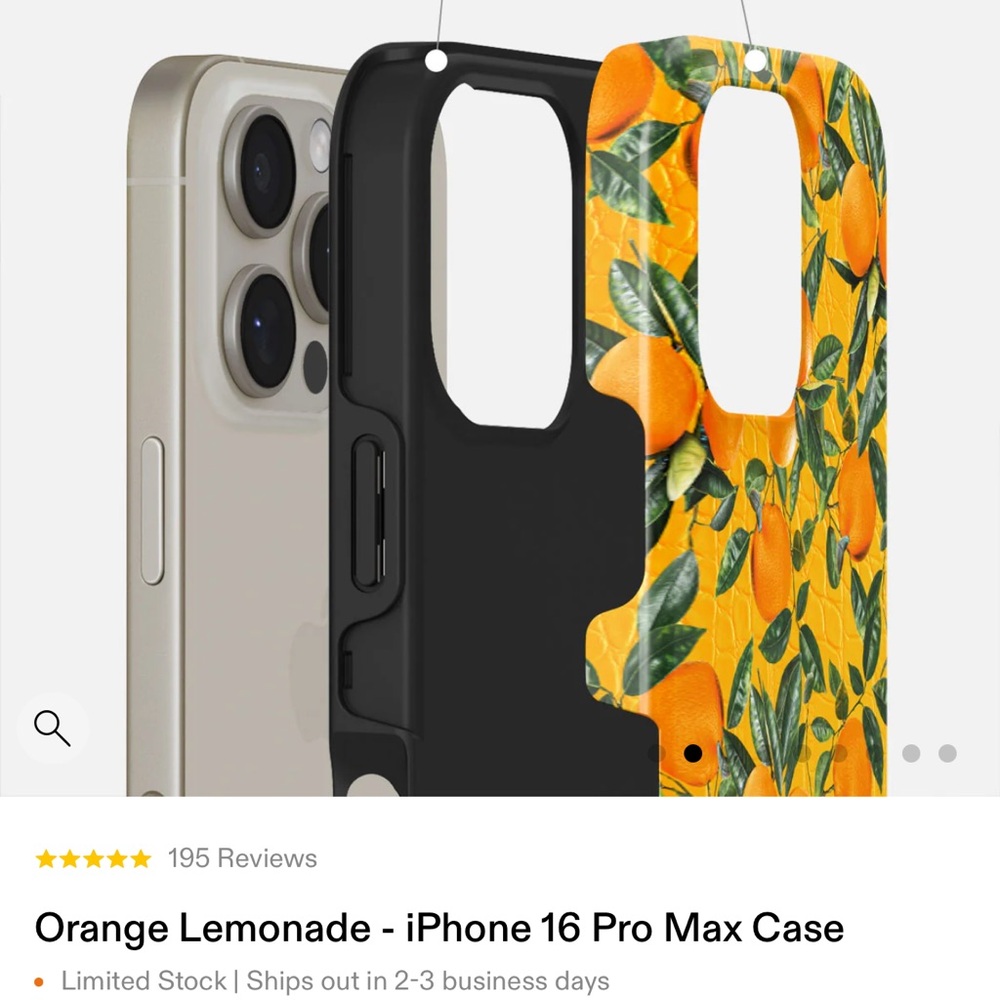 Orange Pattern Phone Case - Picture 3 of 9